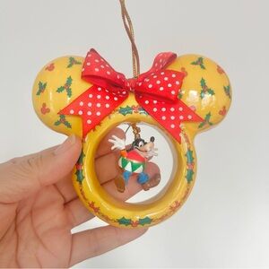 VTG Enesco MICKEY UNLIMITED Goofy Dangling Mickey Mouse Ears Ornament Yellow